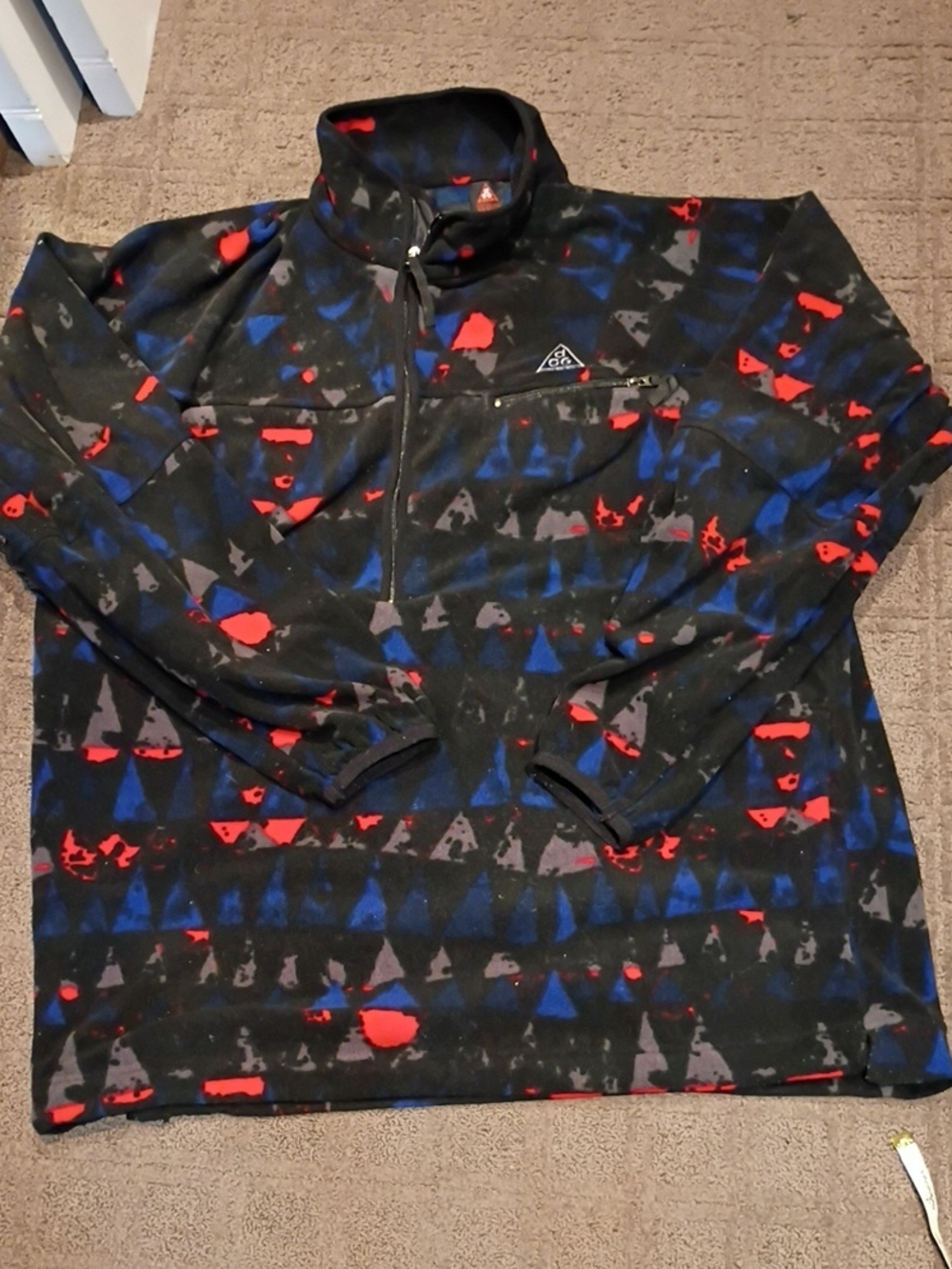 Nike ACG half-zip microfleece pullover featuring a black base Mens 2XLT